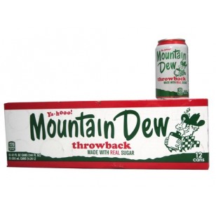 Mtn Dew Throwback American Import Soda Rare 12oz (355ml) 24 Pack (24 X 355ml Cans